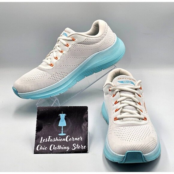 Skechers Other - Skechers Men's White & Aqua Arch Fit 2 Athletic Running Sneakers Size 8.5 2904